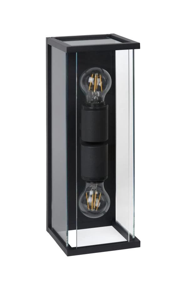 Lucide CLAIRE - Wandlamp Binnen/Buiten - 2xE27 - IP54 - Antraciet - uitgezet